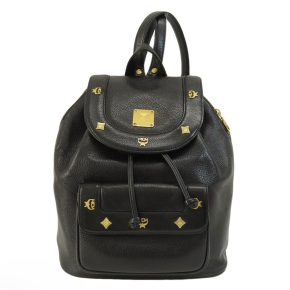 MCM Black and Gold Backpack - Picture 1 of 9